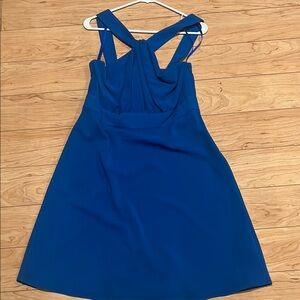 **new Elegant Blue Sleeveless Dress